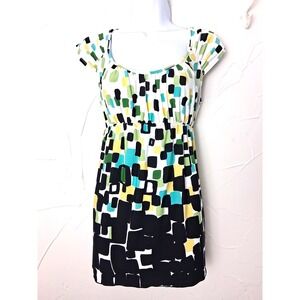 Y2K Wrapper Geometric Print Baby Doll‎ Top Size Large Ties Back Feminine Bold